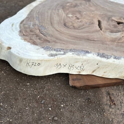 Table basse cookie en bois de suar massif 99*85*8cm K720
