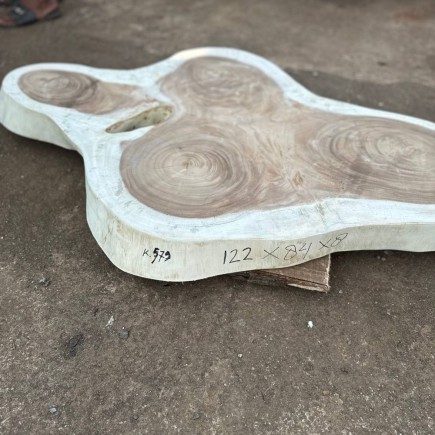 Table basse cookie en bois de suar massif 122*84*8cm K579