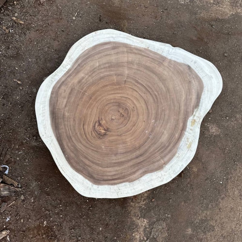 Table basse cookie en bois de suar massif 106*95*8cm K526