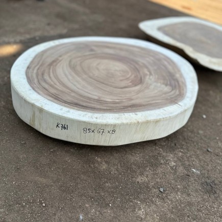 Table basse cookie en bois de suar massif 85*67*8cm K761