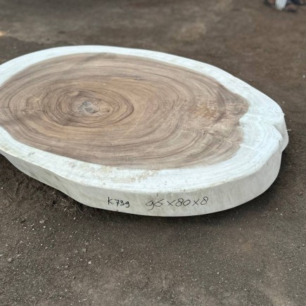 Table basse cookie en bois de suar massif 96*80*8cm K739