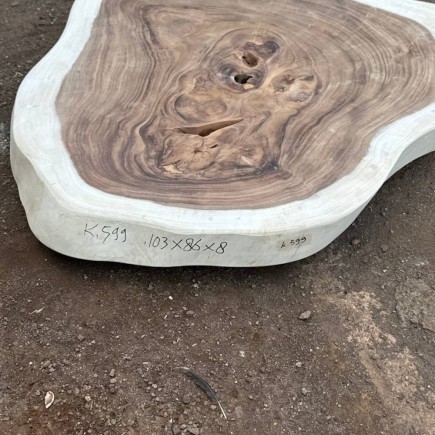 Table basse cookie en bois de suar massif 103*86*8cm K599