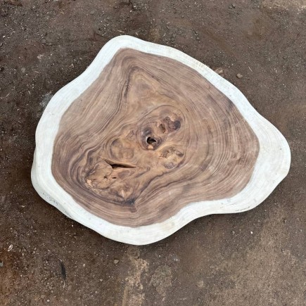 Table basse cookie en bois de suar massif 103*86*8cm K599