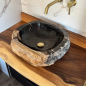Vasque de salle de bain en bois fossilisé