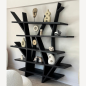 Bibliothéque en bois brûlé 200 x 200 cm