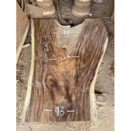 Table et plateau à manger en bois de suar massif 200x154 cm