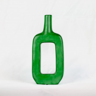 Vase rectangle vert en argile