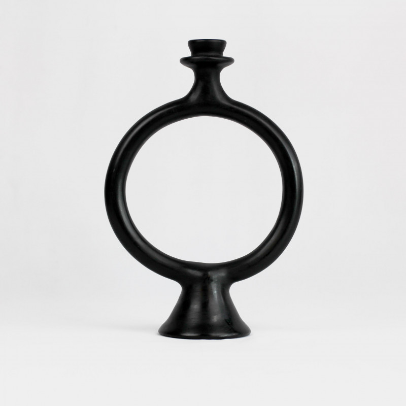 Bougeoir rond en argile