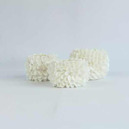 Bougeoir coquillages - blanc