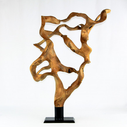 Sculpture racines de teck sur socle (90x50x60cm)