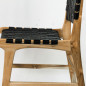 Chaise en bois de teck et cuir noir - Karna