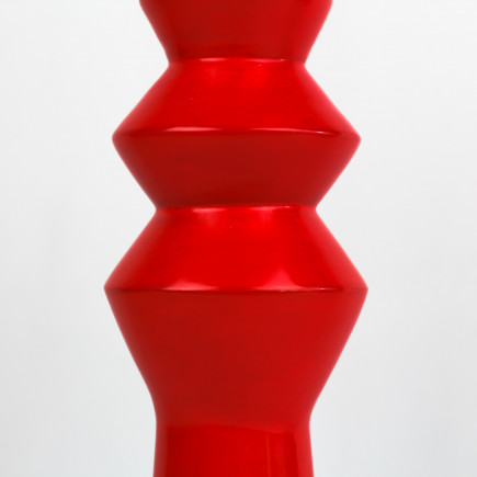 Vase artisanal rouge Zig Zag en argile