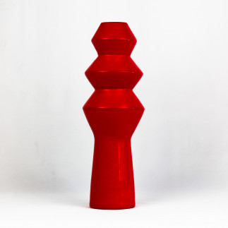 Vase artisanal rouge Zig Zag en argile