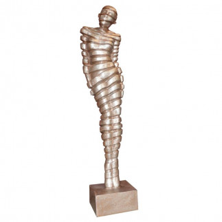 statue momie découpée en aluminium couleur argent