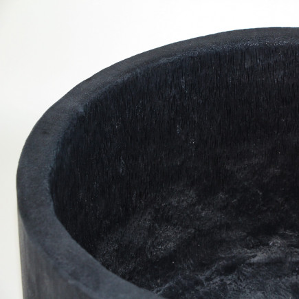 Pot Palm en bois de palmier brûlé noir (60-65 x 60 cm)