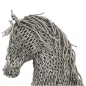 statue cheval cylindre en inox