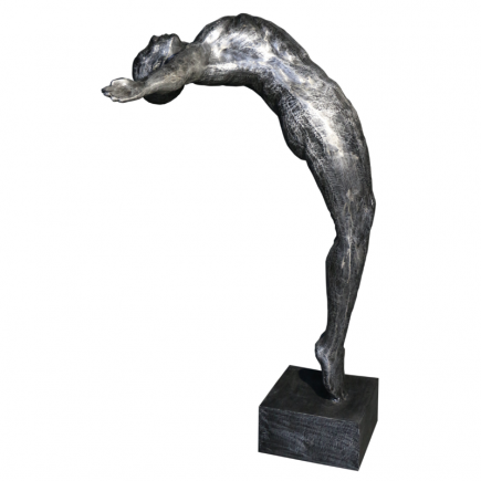 Statue du nageur hirondelle en aluminium