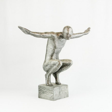 Statue Squat Figure en aluminium (140x100x35 cm)
