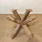 Table ronde cookie en bois de suar massif 165x140 cm