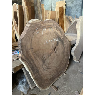 Table ronde cookie en bois de suar massif 165x140 cm