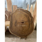 Table ronde cookie en bois de suar massif 170x140 cm