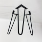 Table basse Teck massif & métal noir - Design unique ref 1464