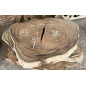 Table basse cookie en bois de suar massif 132x120 cm