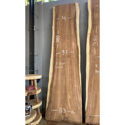 Table et plateau à manger en bois de suar massif 380x113 cm