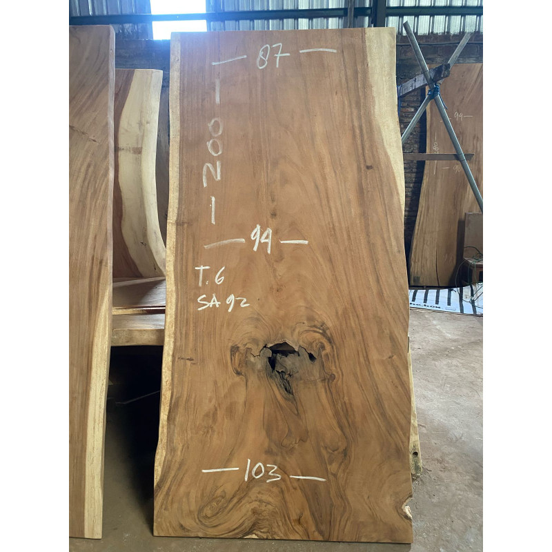 Table et plateau à manger en bois de suar massif 200x103 cm