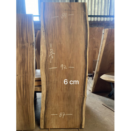 Table et plateau à manger en bois de suar massif 240x92cm