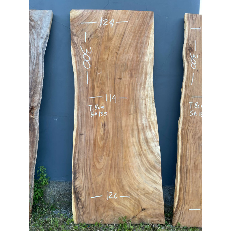 Table et plateau à manger en bois de suar massif 300 x 126 cm