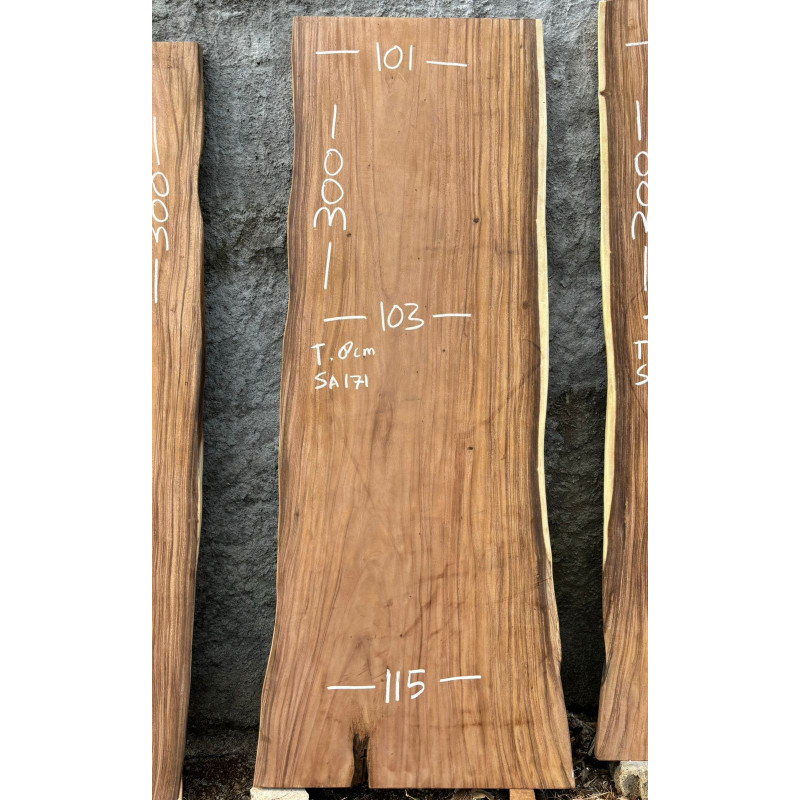 Table et plateau à manger en bois de suar massif 300 x 115 cm