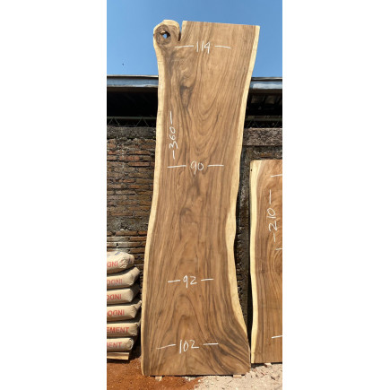 Table et plateau à manger en bois de suar massif 350x114x6 cm
