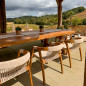 Chaise extérieure en bois de teck et corde synthétique Chaise extérieure en bois de teck et corde synthétique