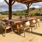 Chaise extérieure en bois de teck et corde synthétique Chaise extérieure en bois de teck et corde synthétique