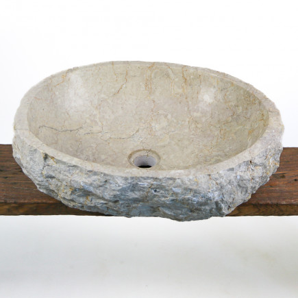 Vasque de salle de bain en marbre blanc - Érosi