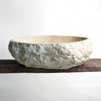 Vasque de salle de bain en marbre blanc - Érosi