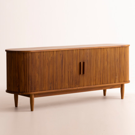 Buffet en teck portes striées coulissantes - 180cm