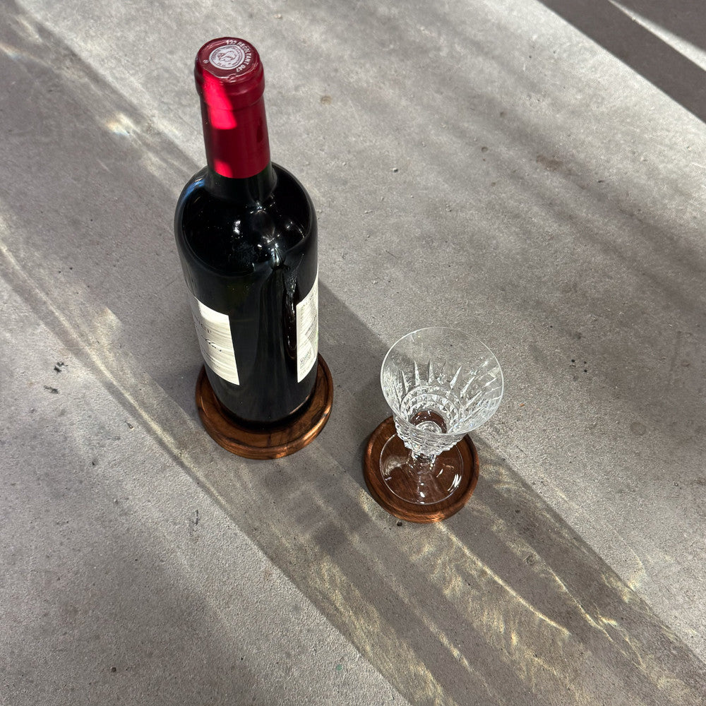 Dessous de bouteille en bois de teck - 10 cm