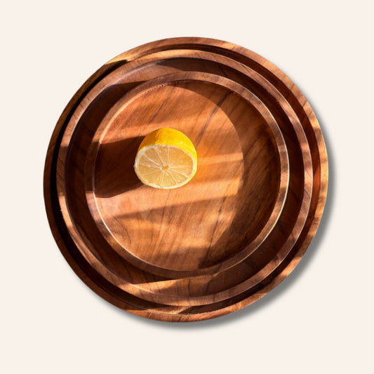 Assiette ronde en teck