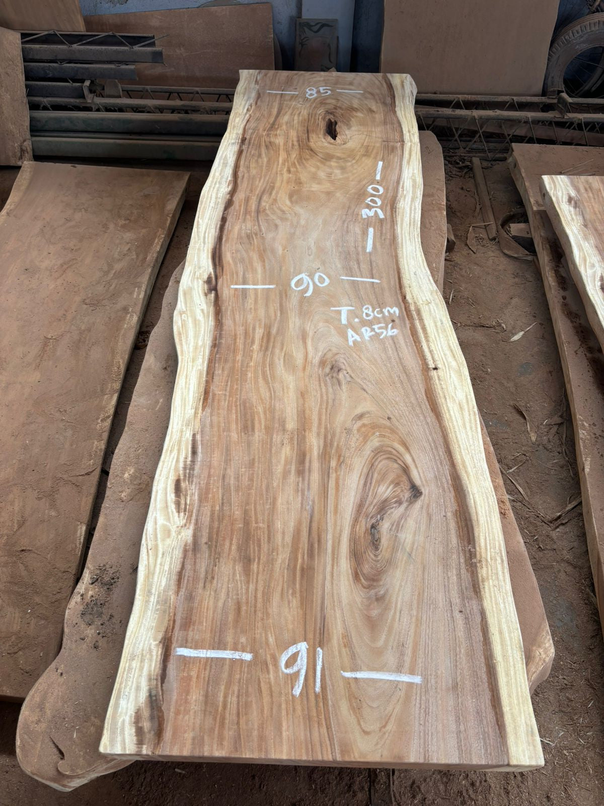 Table à manger en bois de suar massif 300 x 91 cm