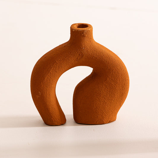 Vase Dune artisanal en terre cuite couleur Terracotta