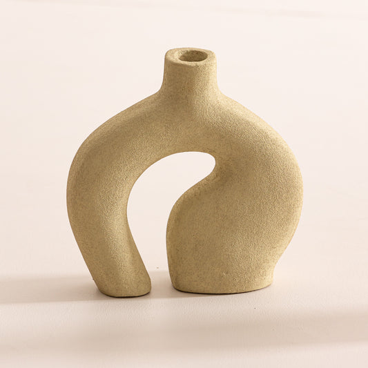Vase Dune artisanal en terre cuite couleur crème
