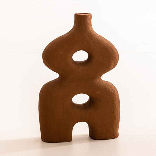 Vase artisanal Agafay couleur Marron