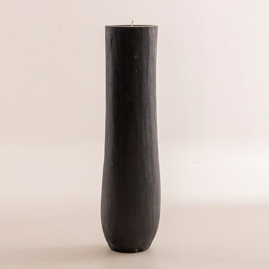 Bougie en bois de cocotier finition noire brûlée - 100 cm