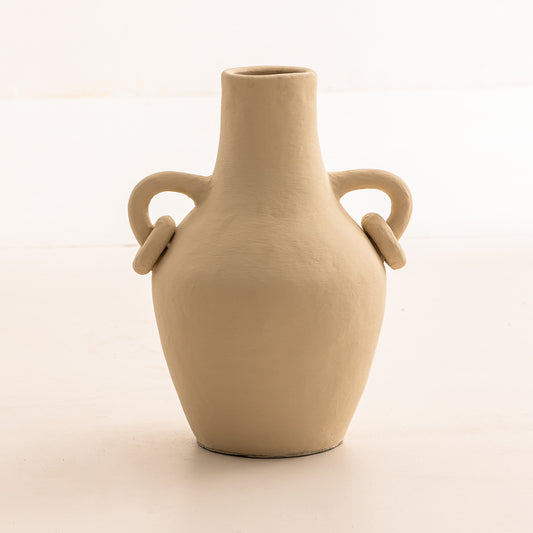 Vase Rings en terre cuite - Blanc crème
