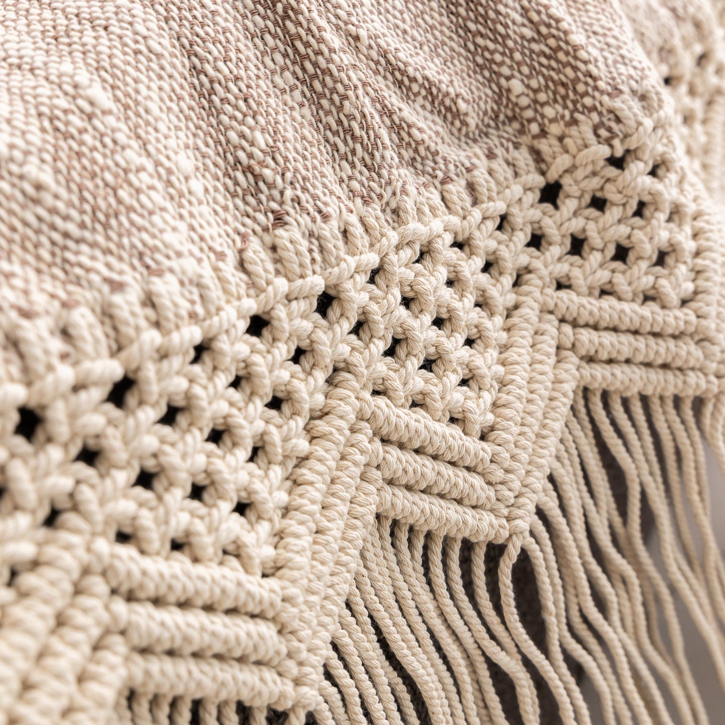 Plaid artisanal beige 130 x 230cm