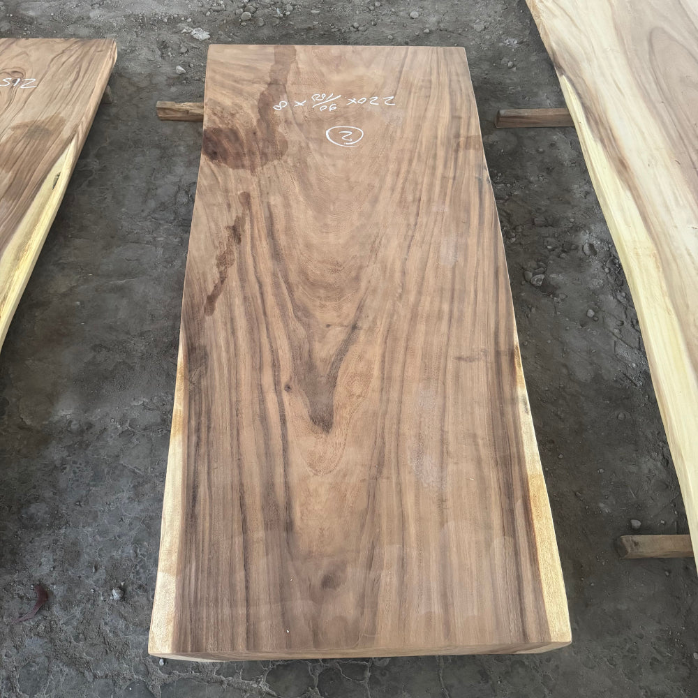 Table à manger en bois massif 220 x 90-100 cm - Bois de Suar