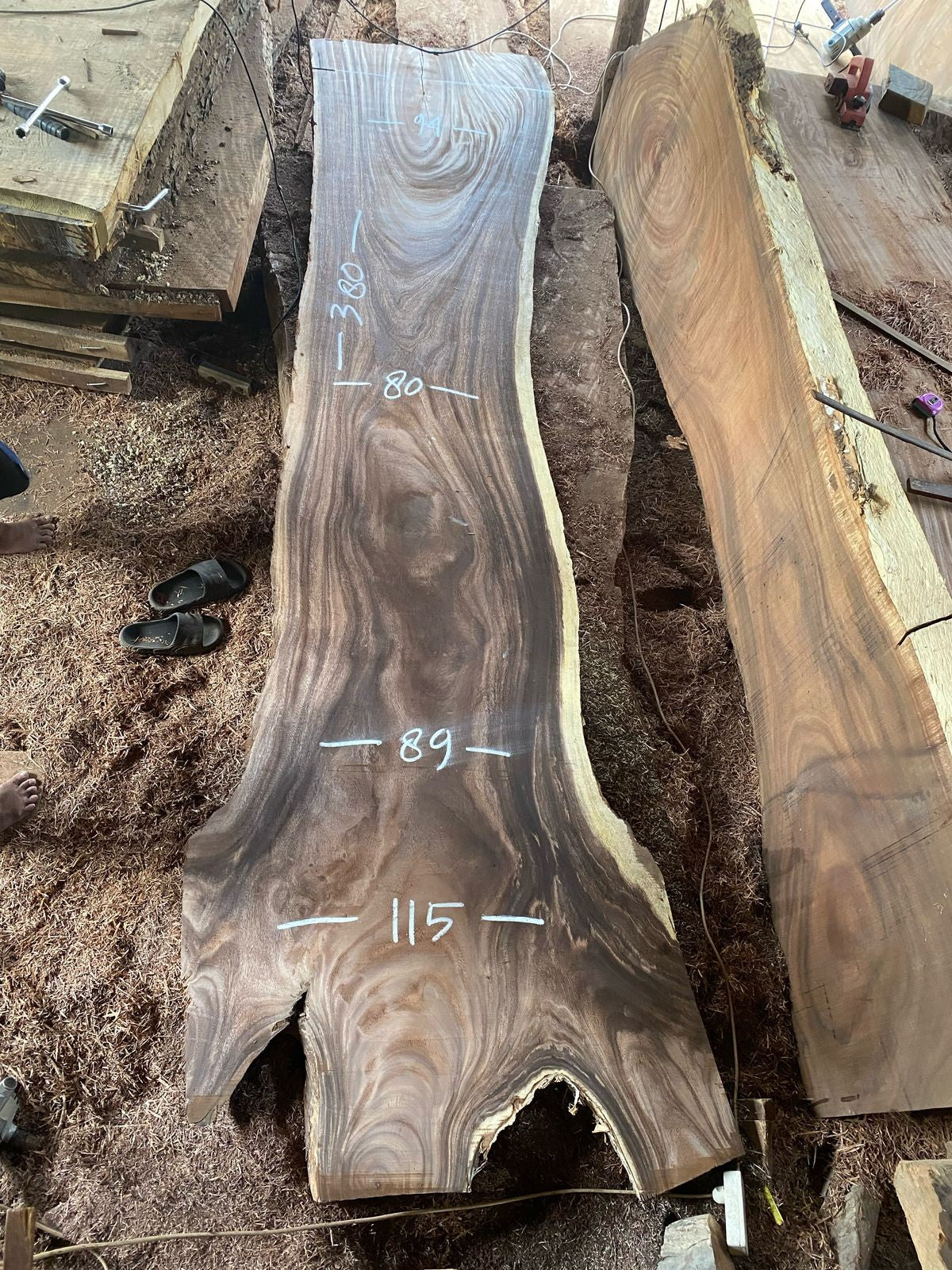 Table à manger en bois massif 380 x 115 cm - Bois de Suar