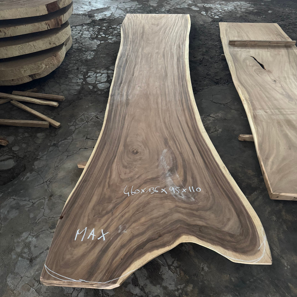 Table à manger en bois massif 460 x 95-110 cm - Bois de Suar